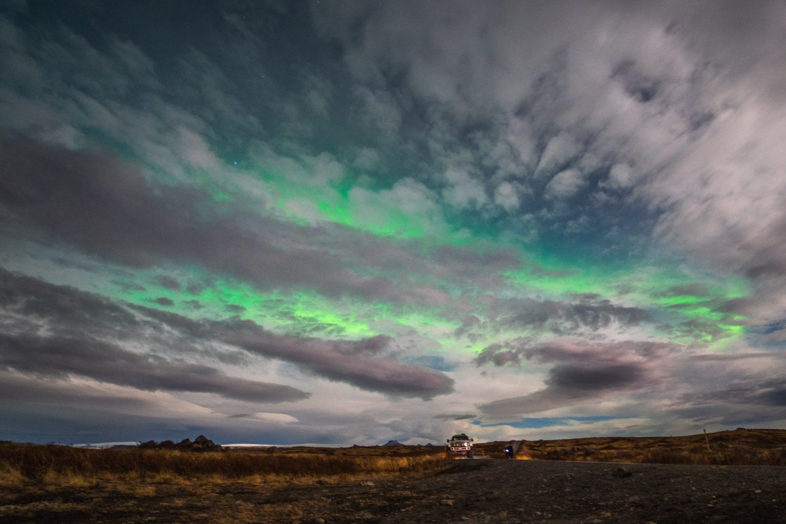 Photograph of the Northern Lights in Iceland at the annual retreat