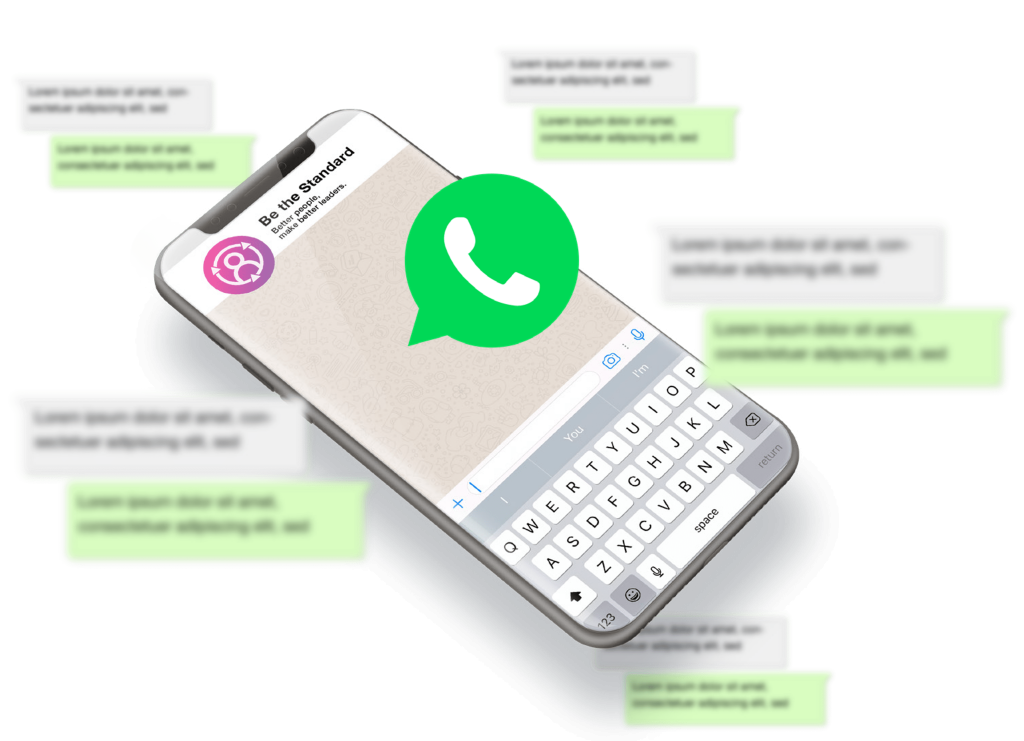 Graphic demonstrating that members get access to a Be the Standard Whatsapp group